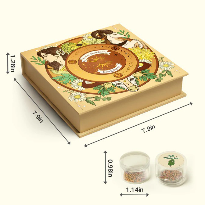 Zodiac Seed Bank with Moon Calendar - Earth Signs (Taurus, Virgo, Capricorn)