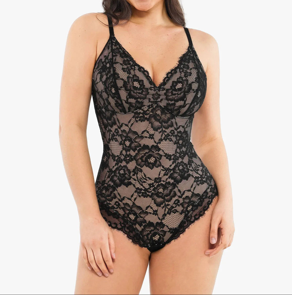 š„Summer Sale 40% OFF - V Neck Lace Shapewear Bodysuitš©±