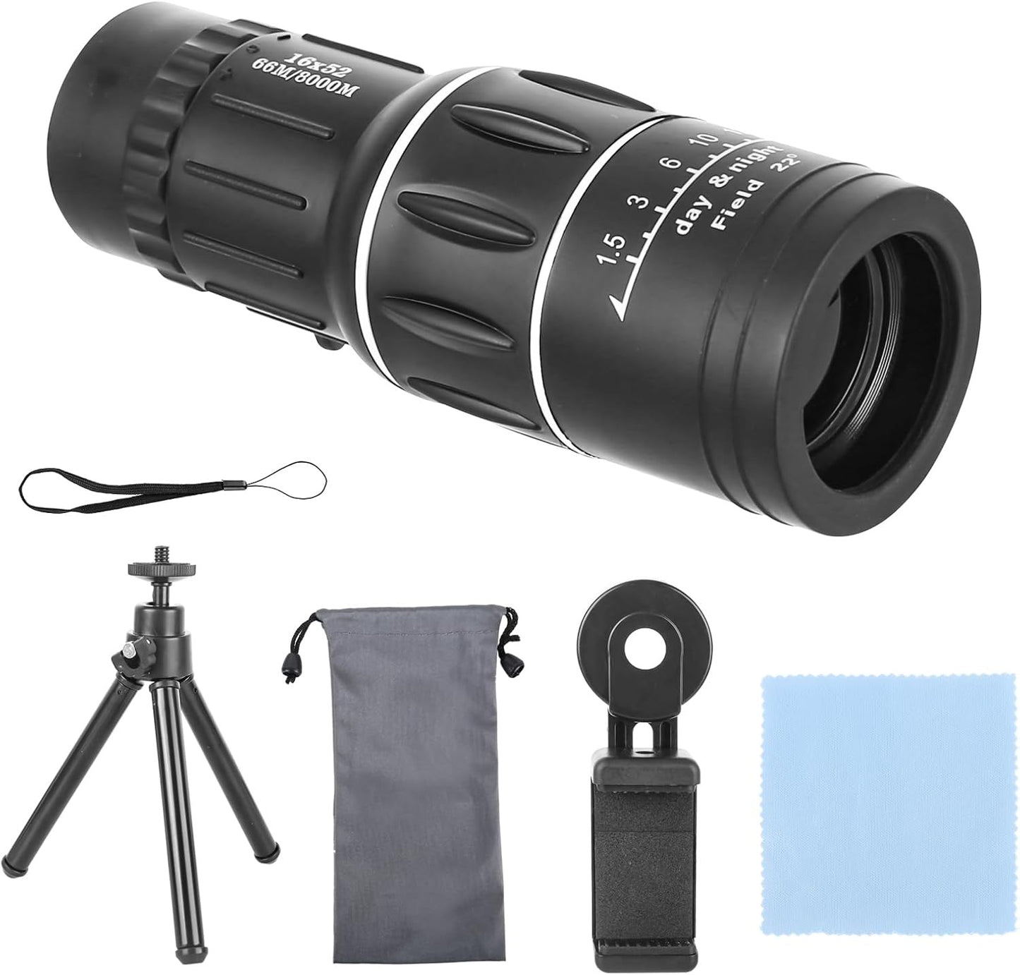 16x52 Monocular Telescope with BAK4 Prisms & FMC Lens