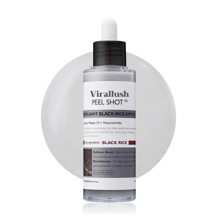 Peel Shot Glow Rice Peeling Ampoule, Soft Exfoliating Face and Body Scrub Dead Skin Cells