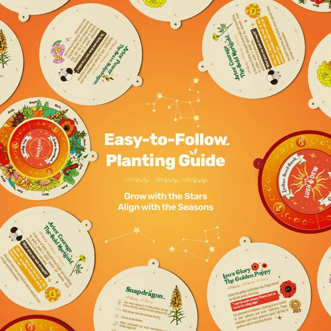 Zodiac Seed Bank with Moon Calendar - Fire Signs (Aries, Leo, Sagittarius)