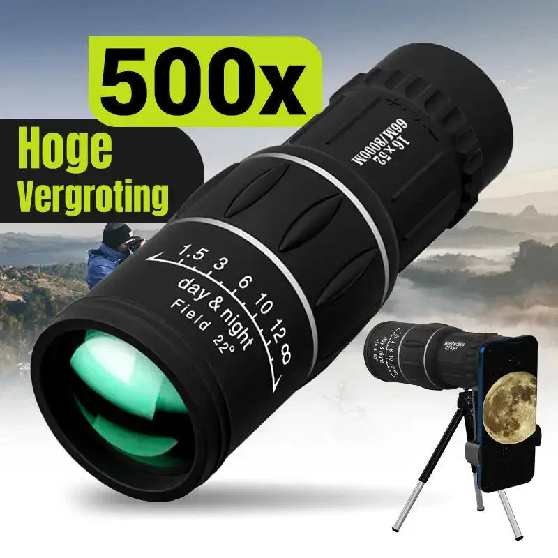 16x52 Monocular Telescope with BAK4 Prisms & FMC Lens