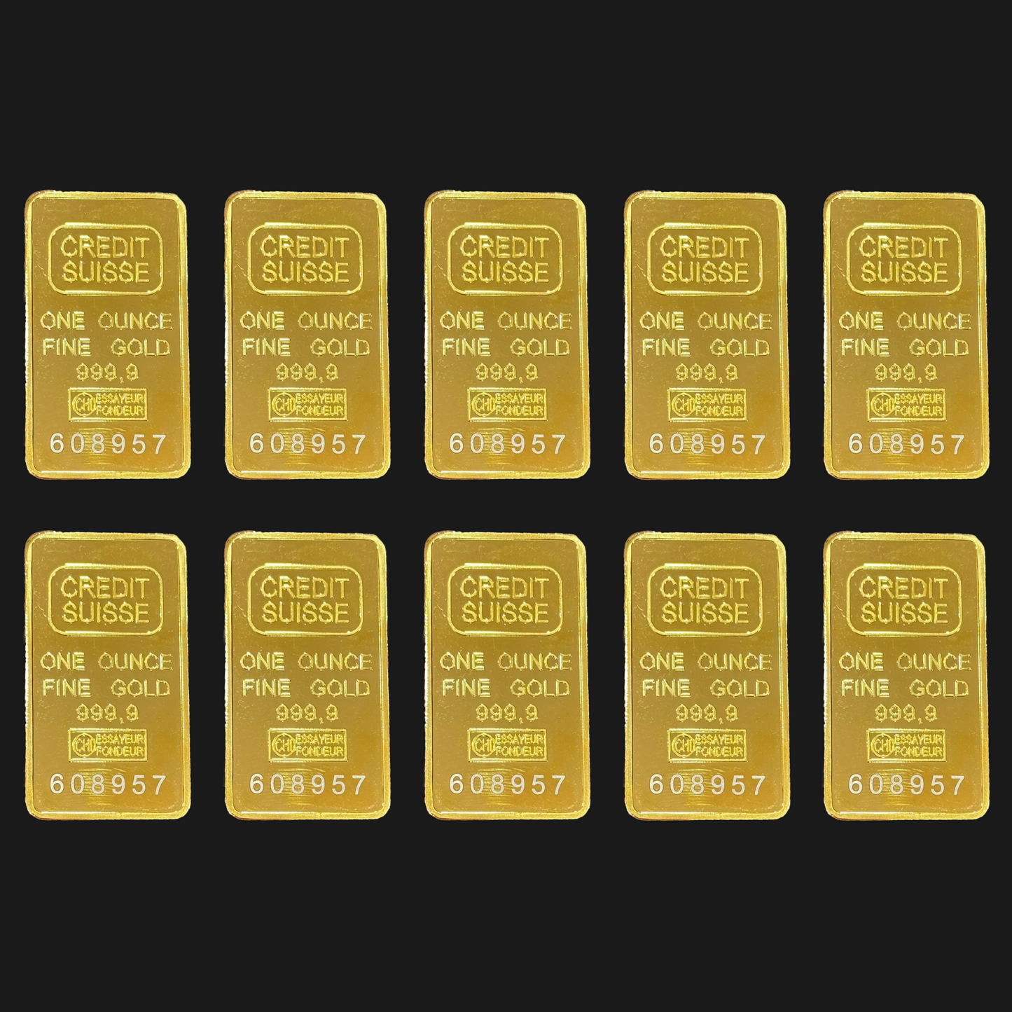 Credit Suisse Gold Bar - Unique serial number