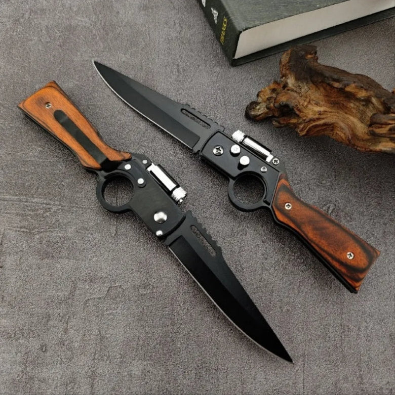 Outdoor Pocket Folding Knife with LED Light New