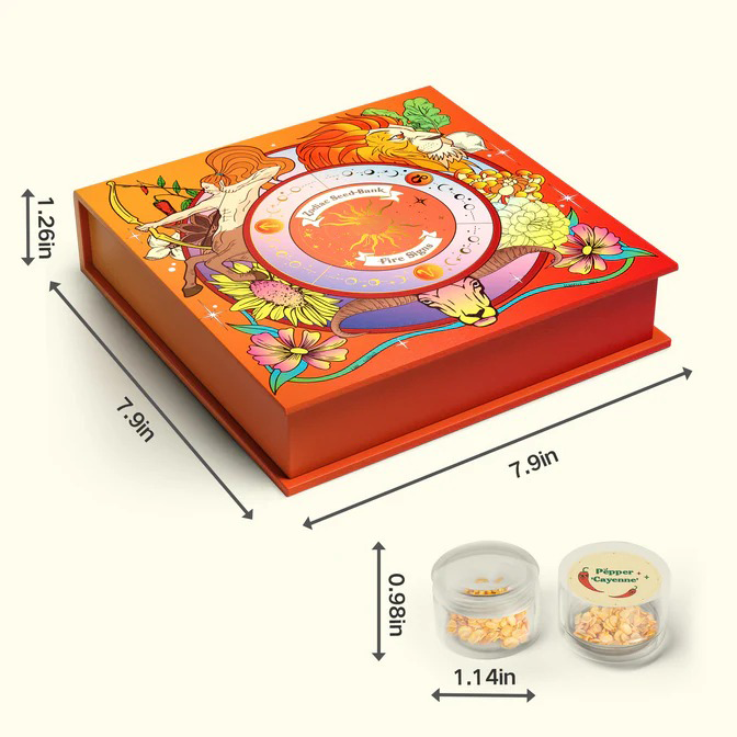 Zodiac Seed Bank with Moon Calendar - Fire Signs (Aries, Leo, Sagittarius)