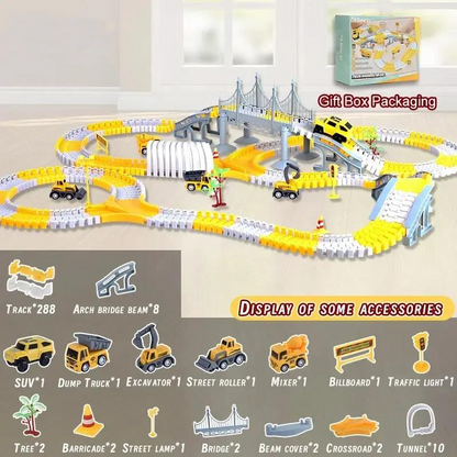 Children Electric Track Toy Car Engineering Minin Car Set