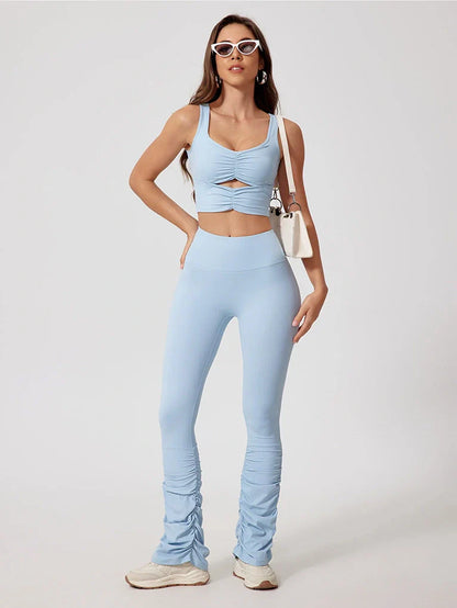 Gathering Flared Leggings