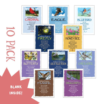 Birds, Bees and Bugs! - Classic Greeting Card 10 Pack