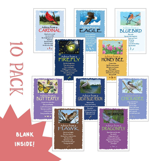 Birds, Bees and Bugs! - Classic Greeting Card 10 Pack