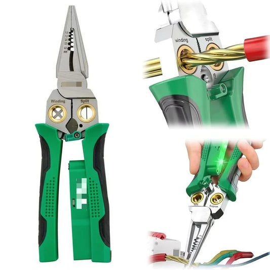 8-in-1 Multi-Functional Wire Stripper Scissors with Electrical Test