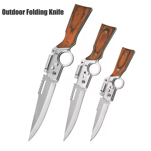 Outdoor Pocket Folding Knife with LED Light New