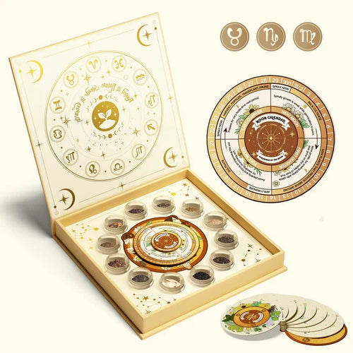 Zodiac Seed Bank with Moon Calendar - Earth Signs (Taurus, Virgo, Capricorn)