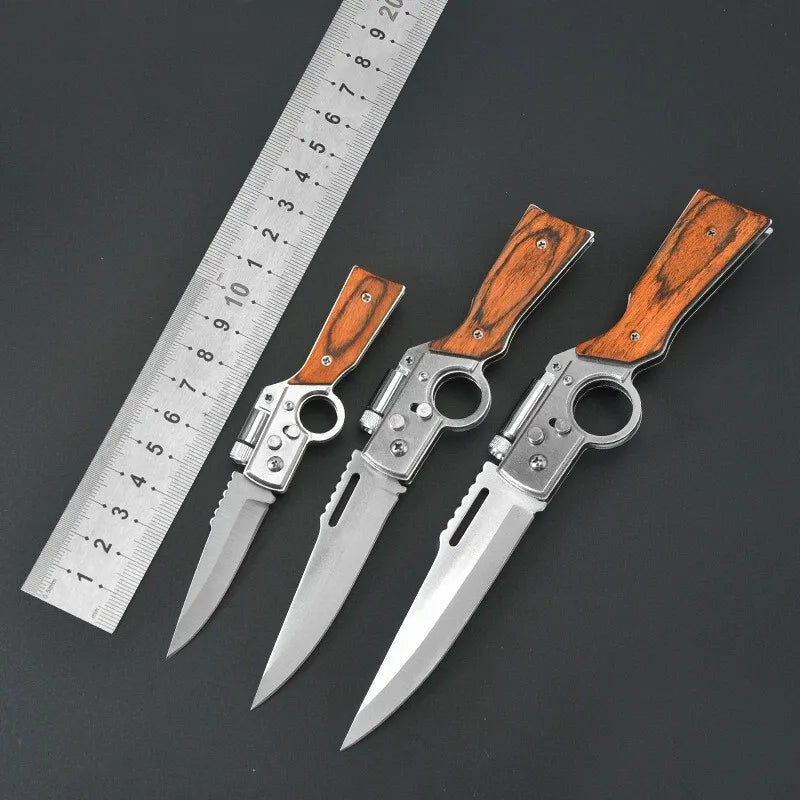 Outdoor Pocket Folding Knife with LED Light New
