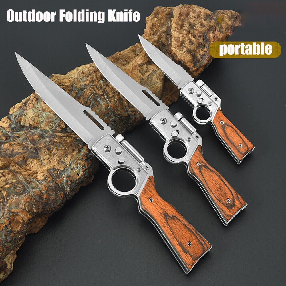 Outdoor Pocket Folding Knife with LED Light New