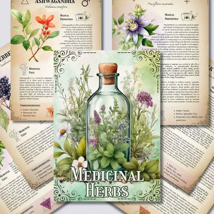 Herbal Grimoire Medicinal Herbs Spiral Notebook
