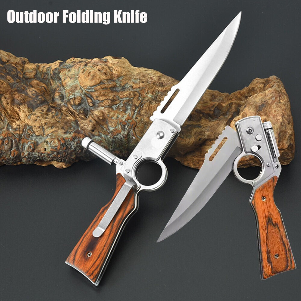Outdoor Pocket Folding Knife with LED Light New