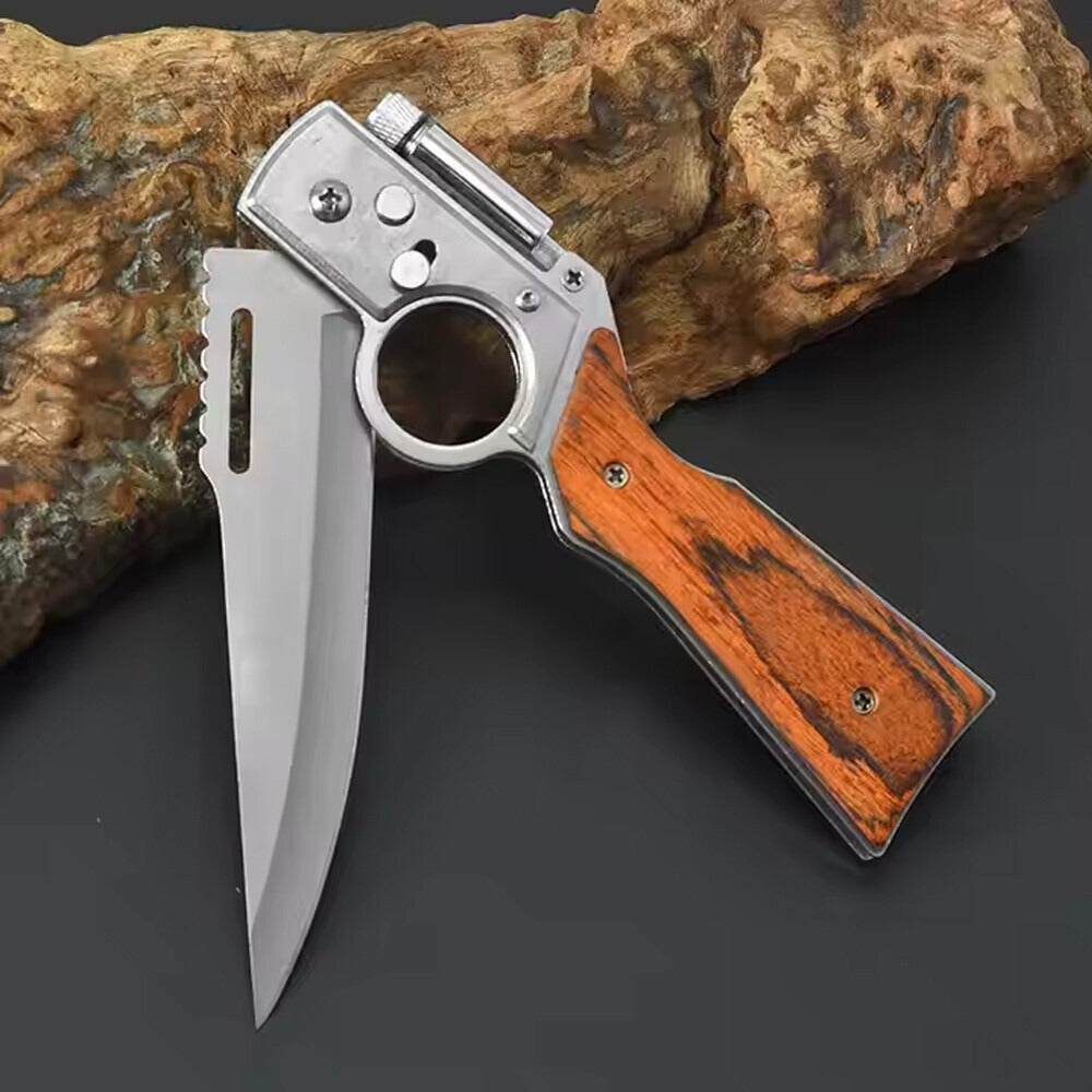 Outdoor Pocket Folding Knife with LED Light New