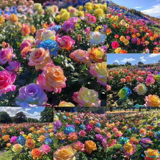 100 Mixed Color Rainbow Rose Seeds