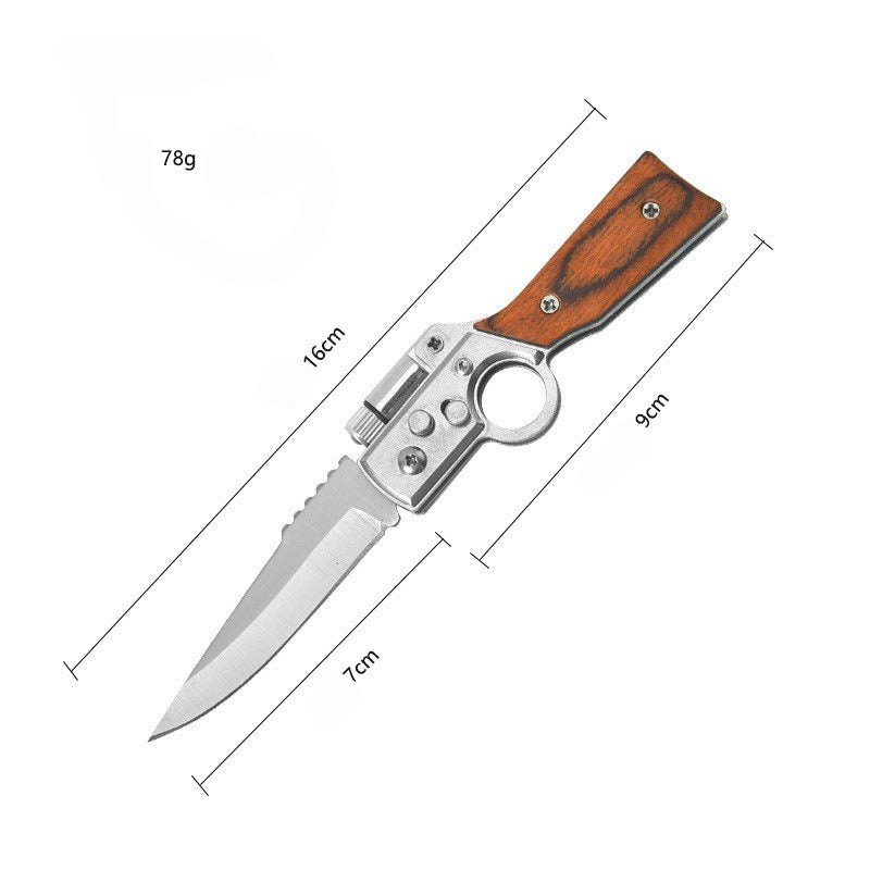 Outdoor Pocket Folding Knife with LED Light New