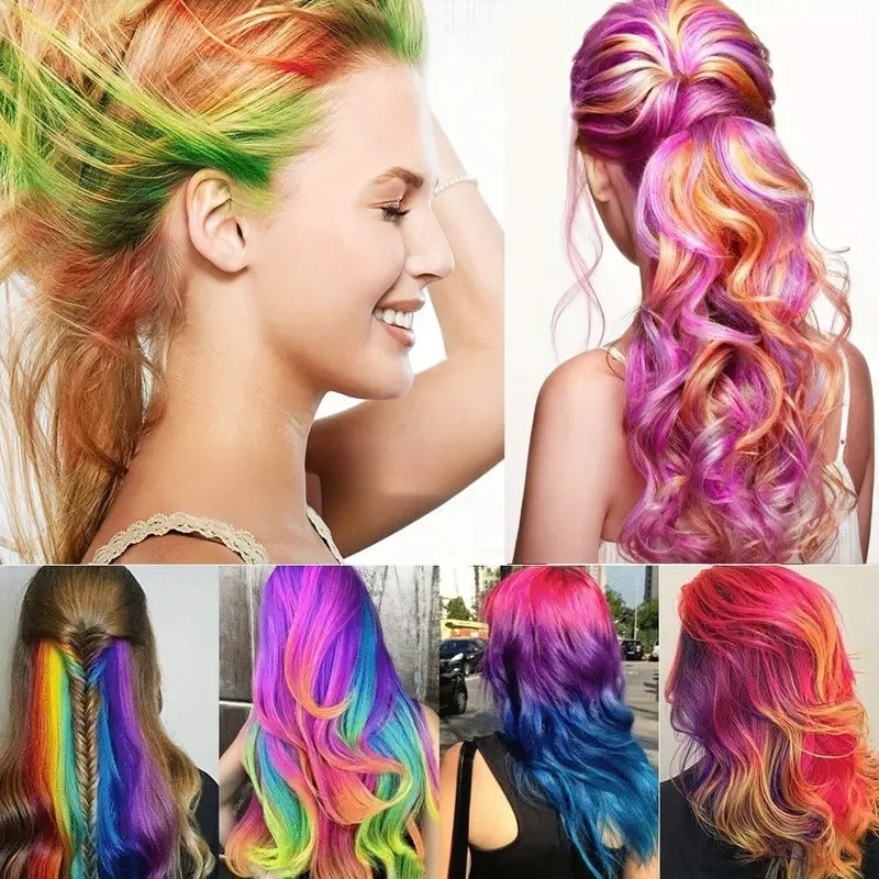 🎨10 Color Temporary Bright Hair Chalk Comb Set