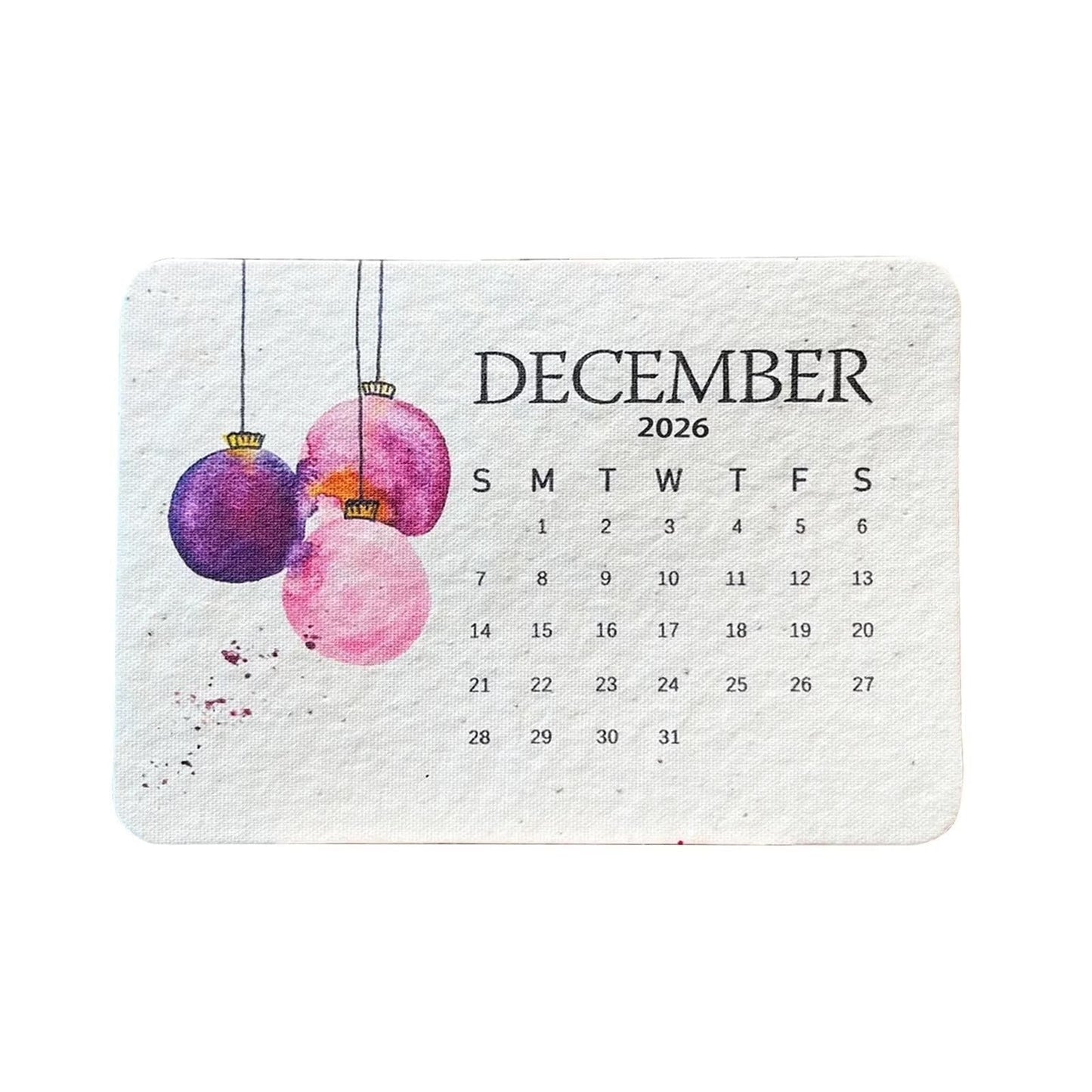 Eco-Friendly Plantable Seed Calendar 2026