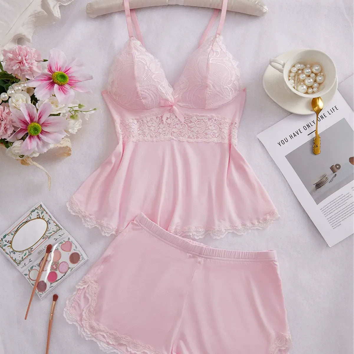Womens Lingerie Set Pjs and Panty Set Camisole Set