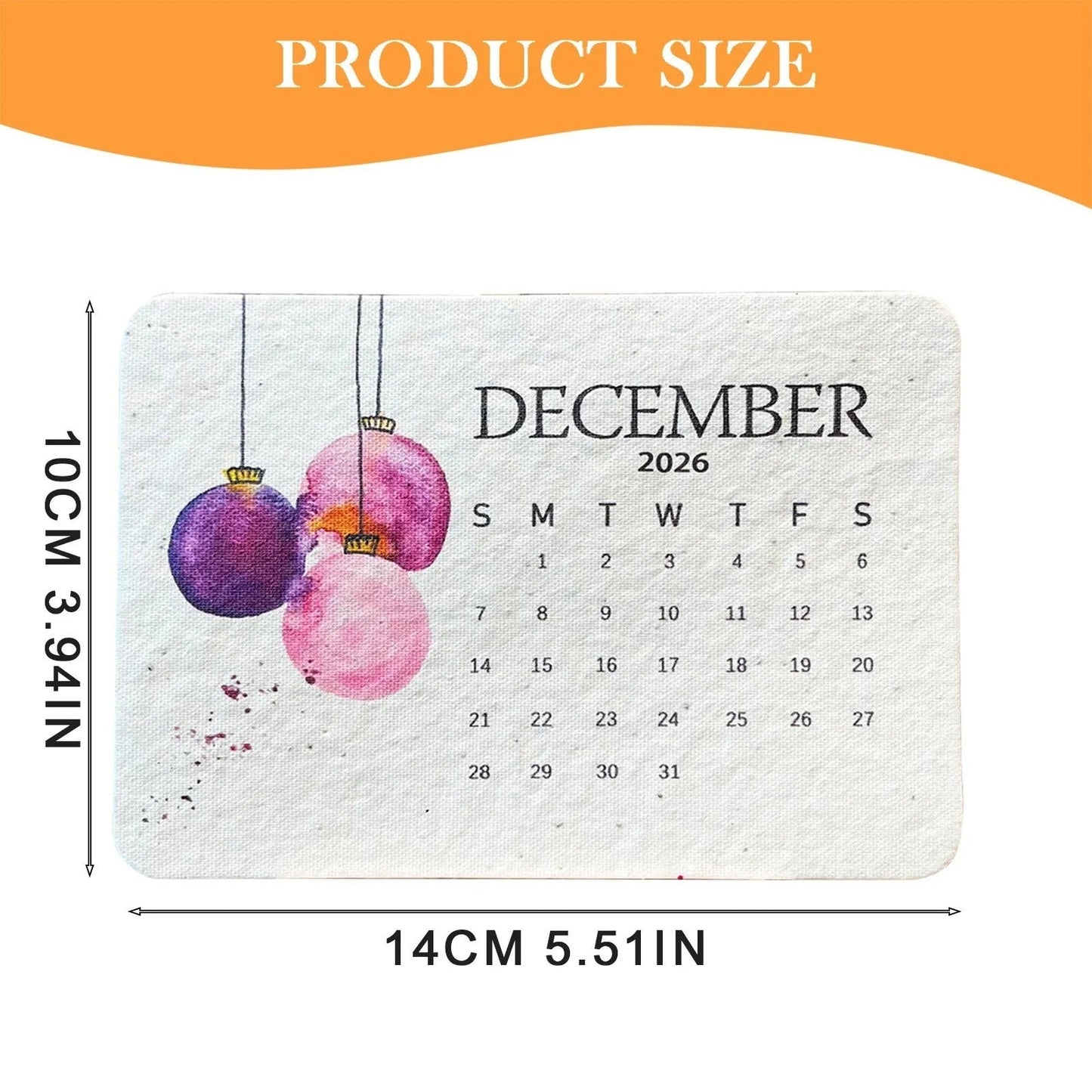 Eco-Friendly Plantable Seed Calendar 2026