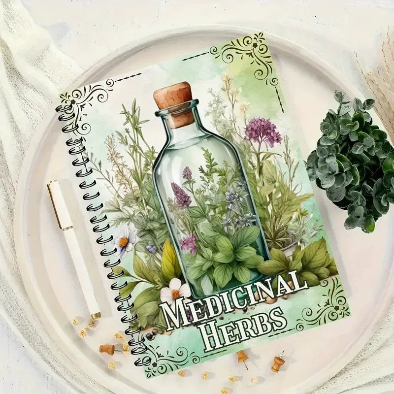 Herbal Grimoire Medicinal Herbs Spiral Notebook