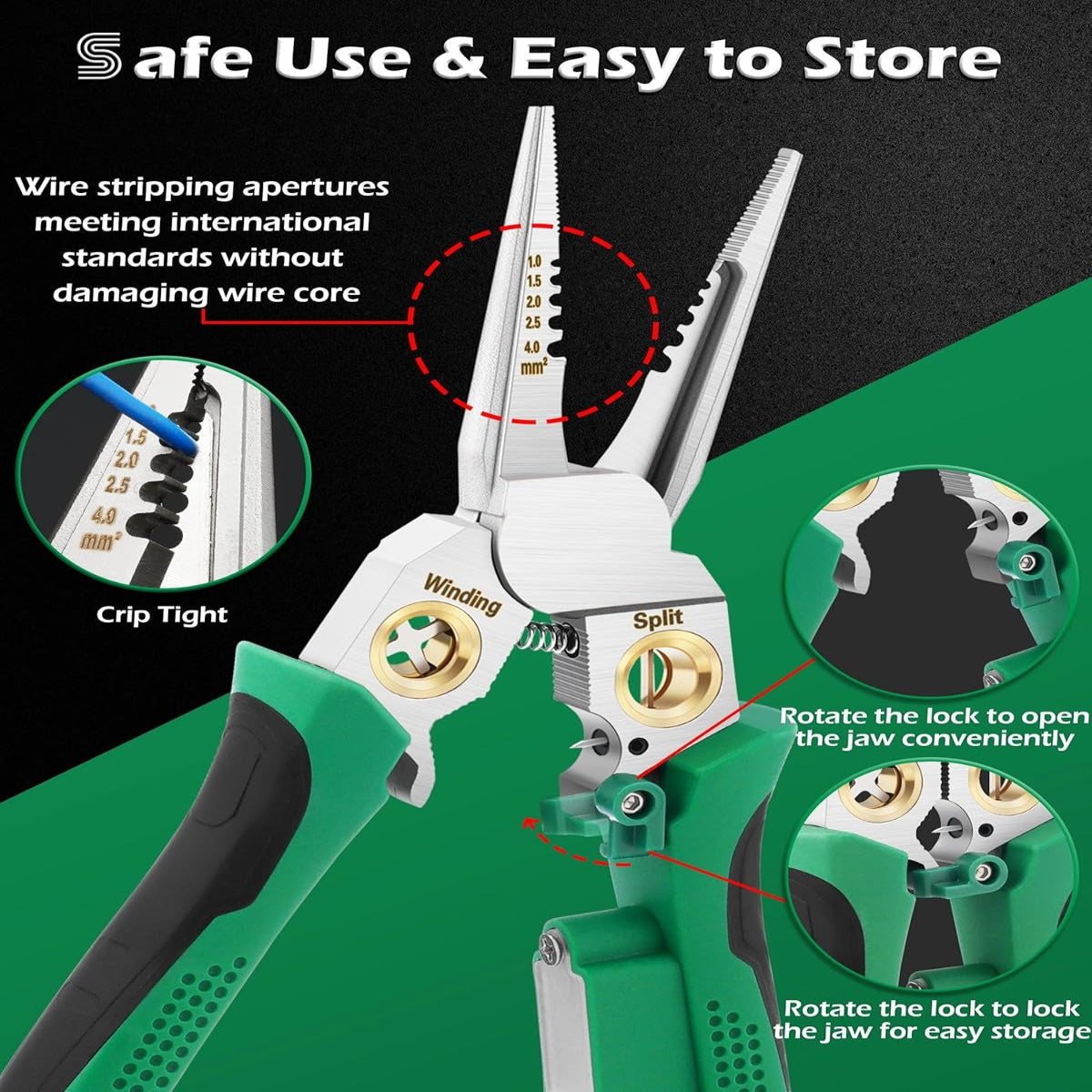 8-in-1 Multi-Functional Wire Stripper Scissors with Electrical Test