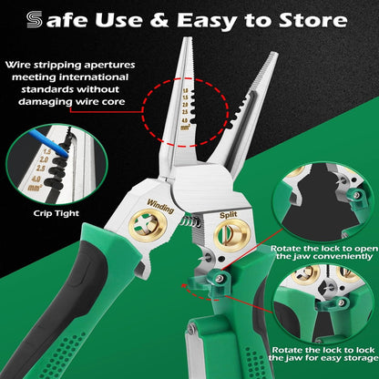8-in-1 Multi-Functional Wire Stripper Scissors with Electrical Test