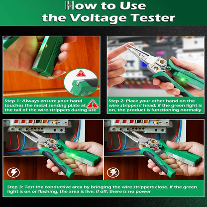 8-in-1 Multi-Functional Wire Stripper Scissors with Electrical Test