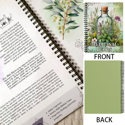 Herbal Grimoire Medicinal Herbs Spiral Notebook