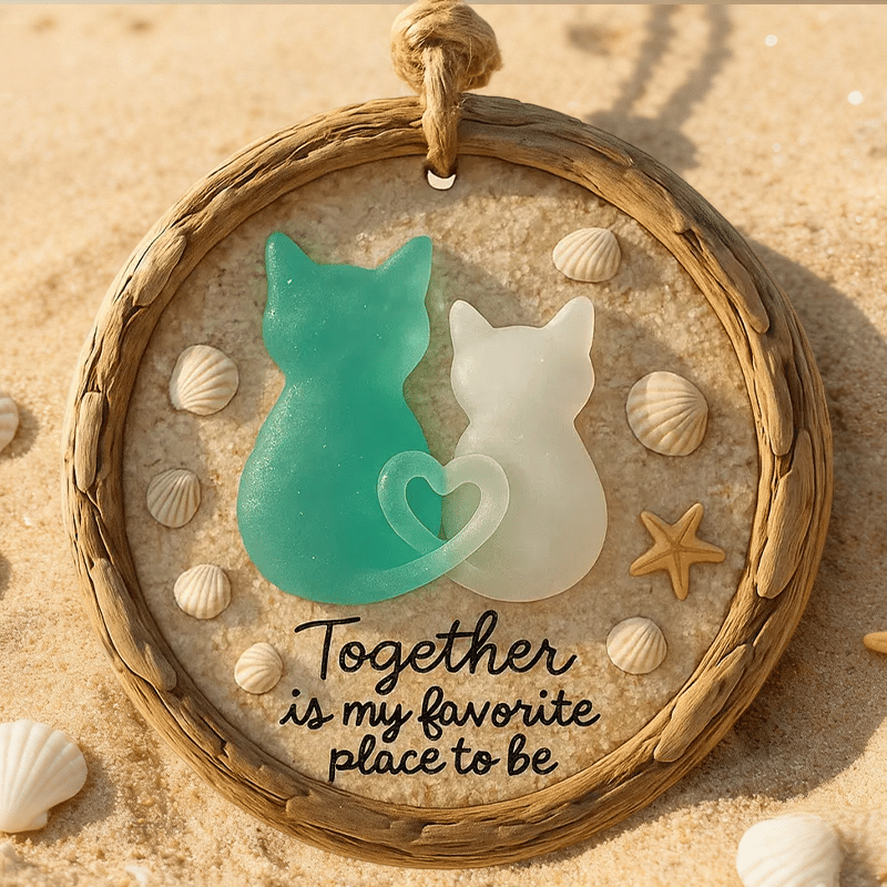 "Together Is My Favorite Place to Be” Cat Beach Ornament