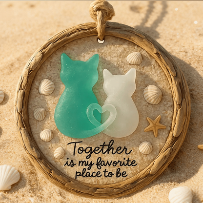 "Together Is My Favorite Place to Be” Cat Beach Ornament