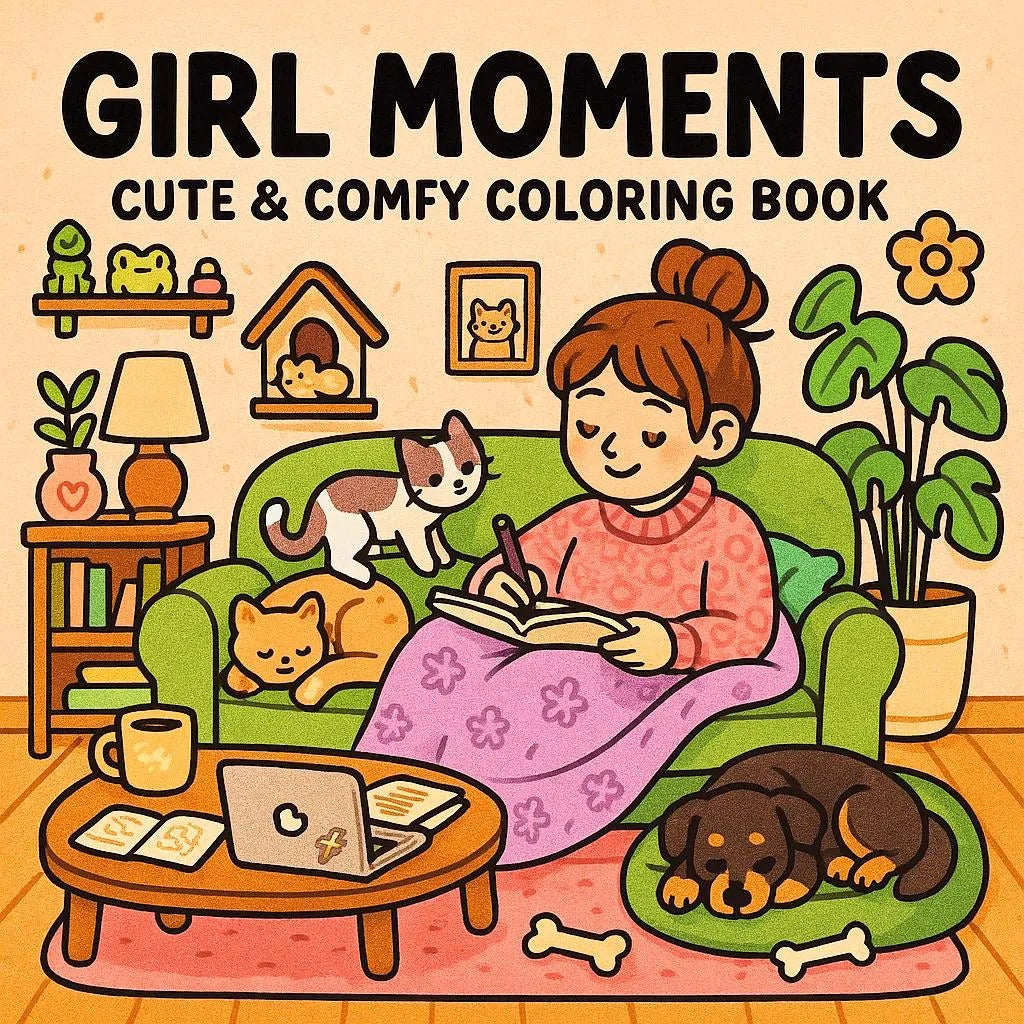 Girl Moments: Coloring Book for Adults and Teens