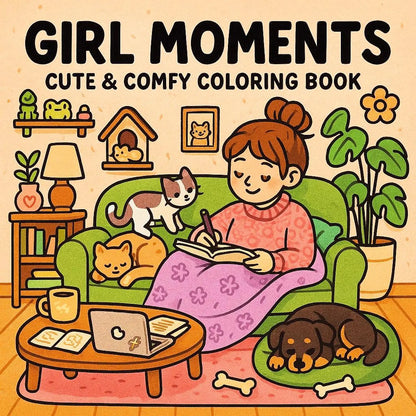 Girl Moments: Coloring Book for Adults and Teens