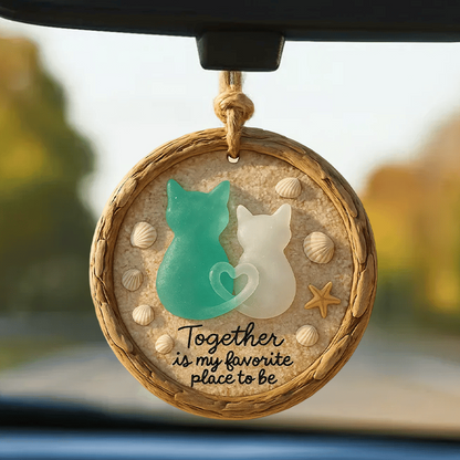 "Together Is My Favorite Place to Be” Cat Beach Ornament