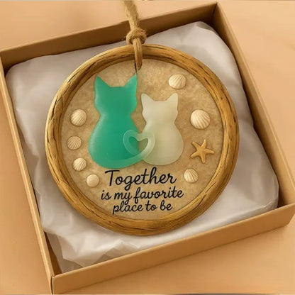 "Together Is My Favorite Place to Be” Cat Beach Ornament