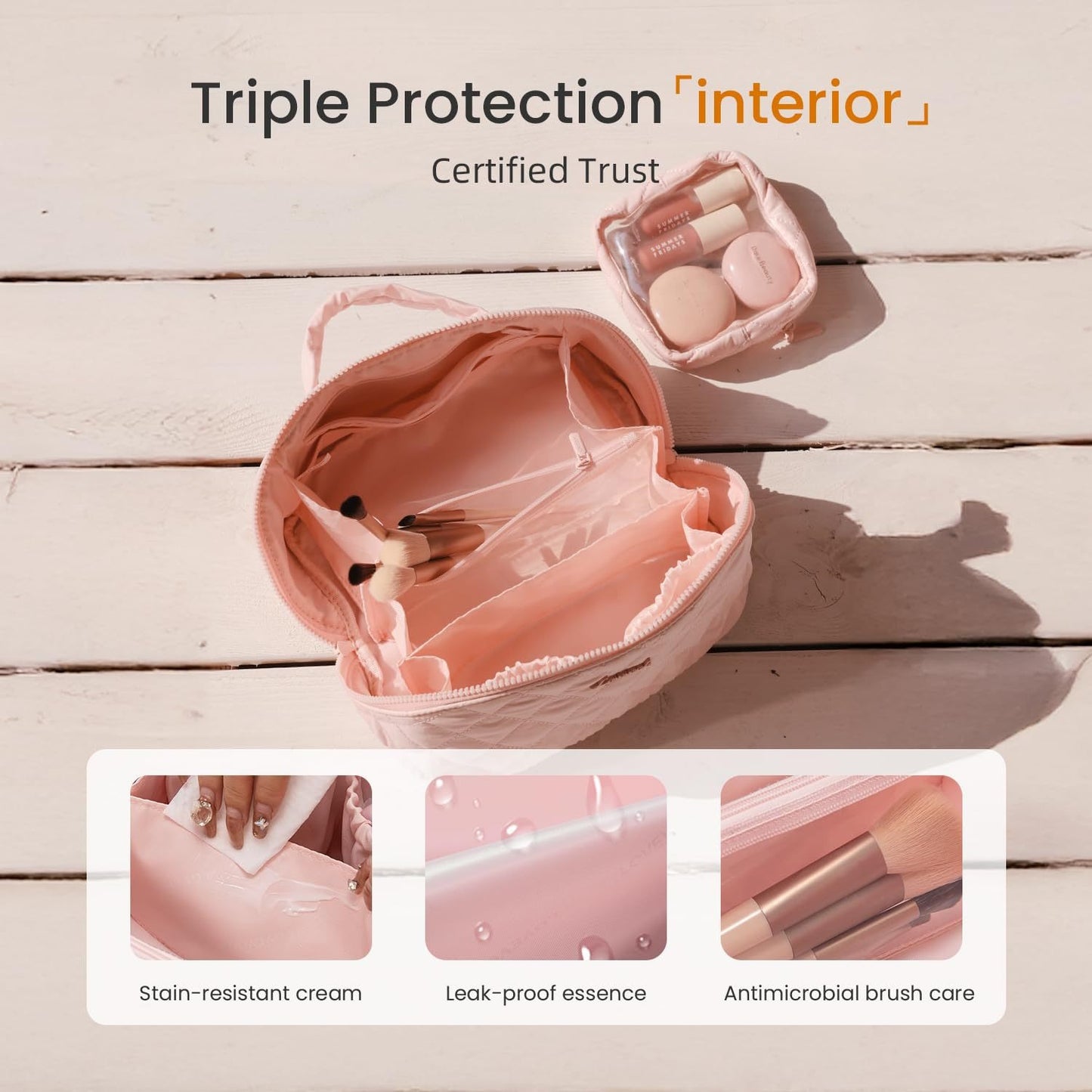 2Pcs Travel Makeup Bag