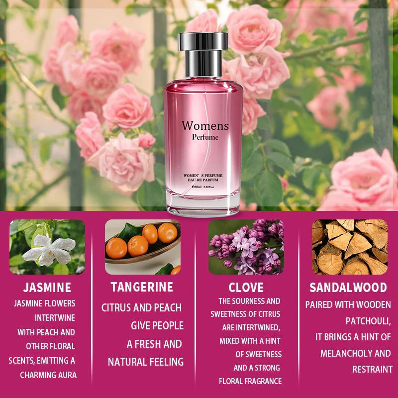 Women's Long Lasting Floral Fruity Perfume with Jasmine, Mandarin & Amber- 50ml