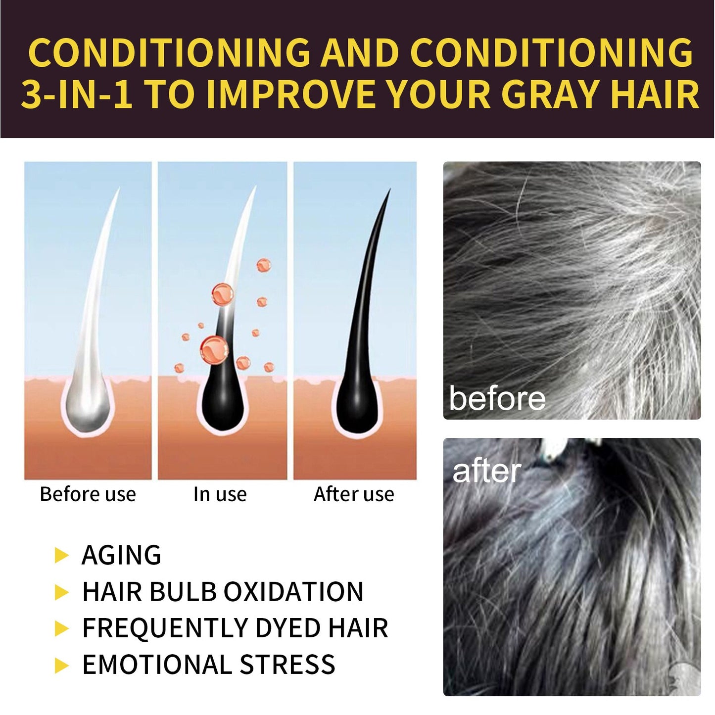 3-in-1 Hair Dye Shampoo