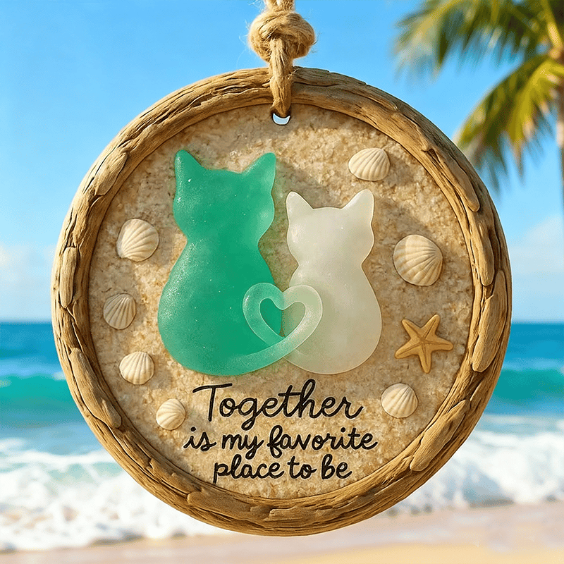 "Together Is My Favorite Place to Be” Cat Beach Ornament