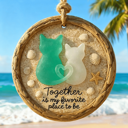 "Together Is My Favorite Place to Be” Cat Beach Ornament