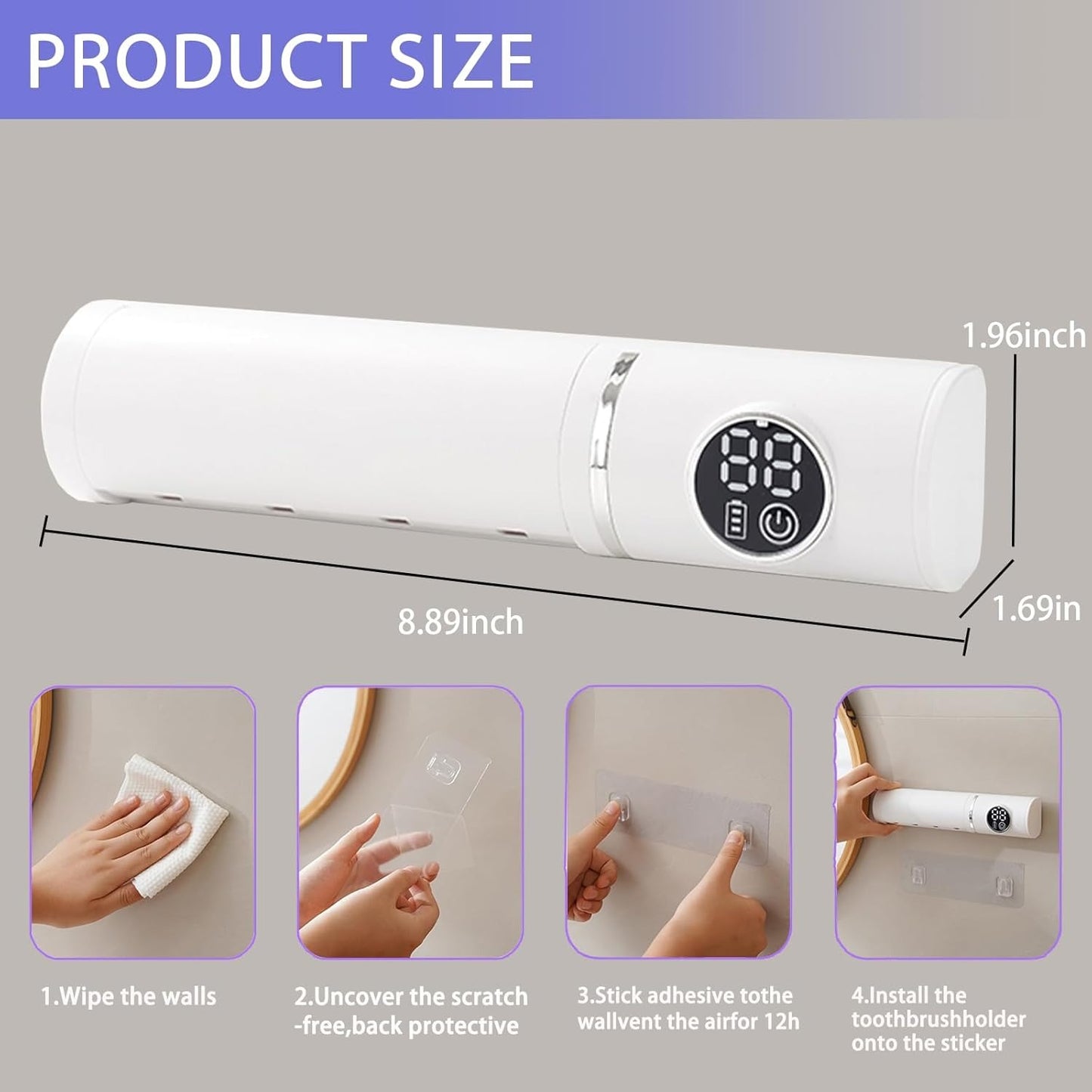 Wall Mounted Toothbrush Holder Sterilizer