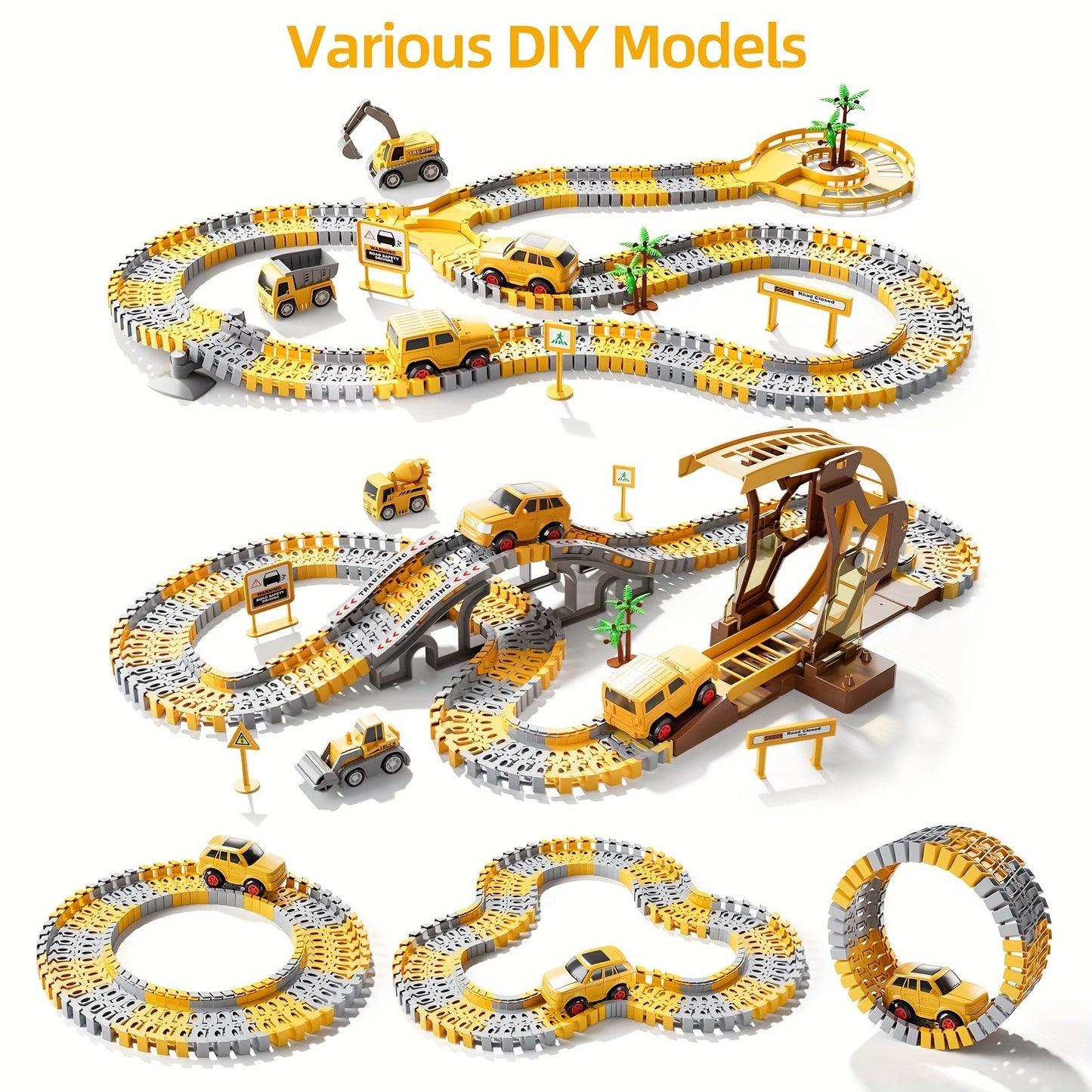 Children Electric Track Toy Car Engineering Minin Car Set
