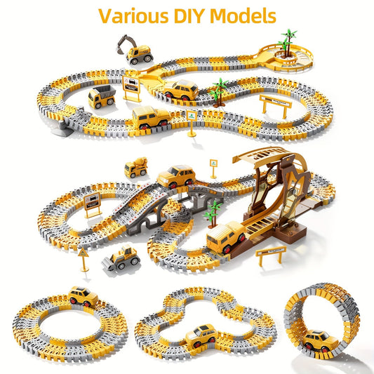 Children Electric Track Toy Car Engineering Minin Car Set