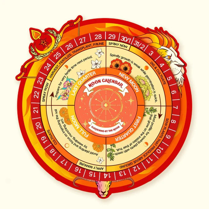 Zodiac Seed Bank with Moon Calendar - Fire Signs (Aries, Leo, Sagittarius)