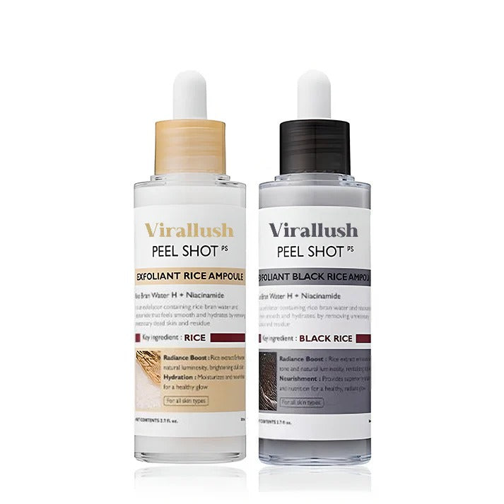 Peel Shot Glow Rice Peeling Ampoule, Soft Exfoliating Face and Body Scrub Dead Skin Cells