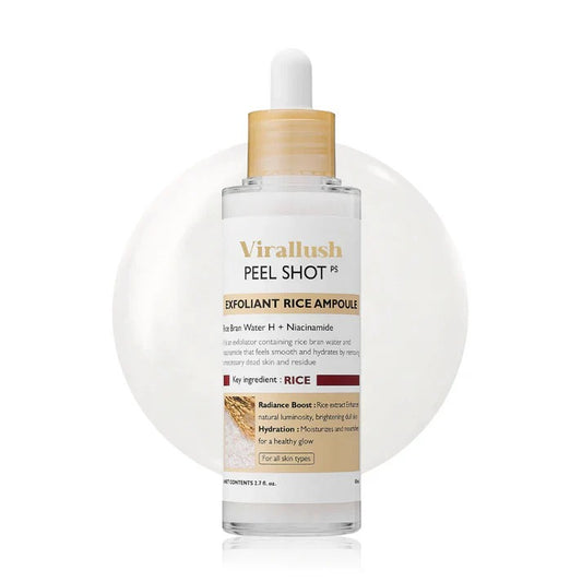 Peel Shot Glow Rice Peeling Ampoule, Soft Exfoliating Face and Body Scrub Dead Skin Cells