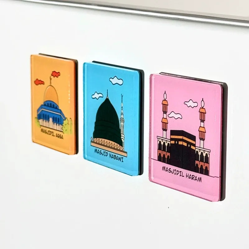 3PCS Mosque Fridge magnets